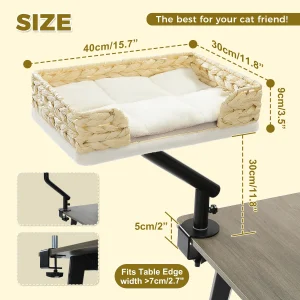 Cat Desk - Table Bed, Rotatable, Adjustable Stand
