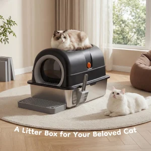 JHK 24IN Stainless Steel Cat Litter Box