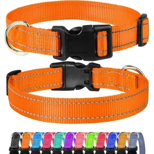 Reflective Nylon Dog Collar for Large Dogs