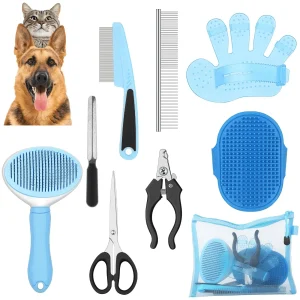 9pcs Dog Grooming Brush Deshedding- Dematting Kit